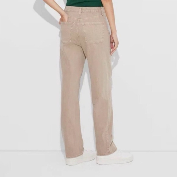 Wild Fable NWT Highest Rise Straight Distressed Tan Jeans Size 14 - Picture 2 of 10